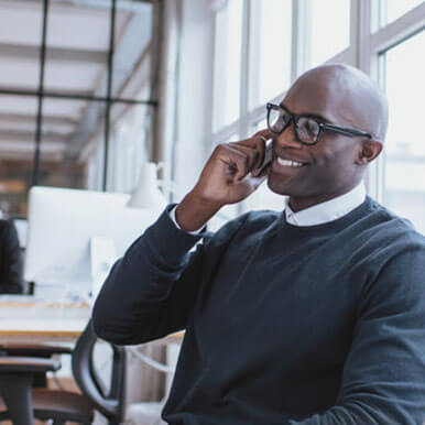 man talking on a phone.